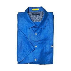 Ted Baker London Civiche Linen-Cotton‎ Button-Up Shirt Men's Size 5 (US XL)